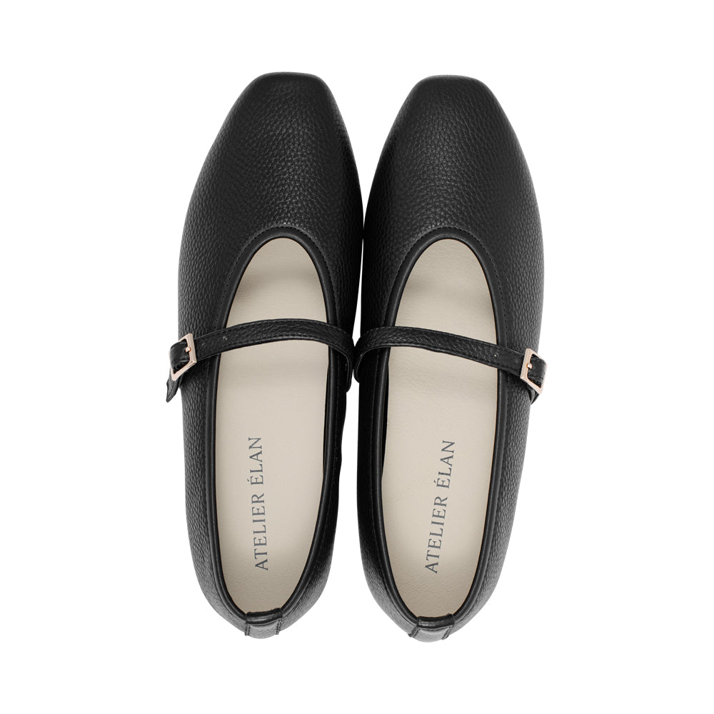 Simone Black Pebble Leather F26