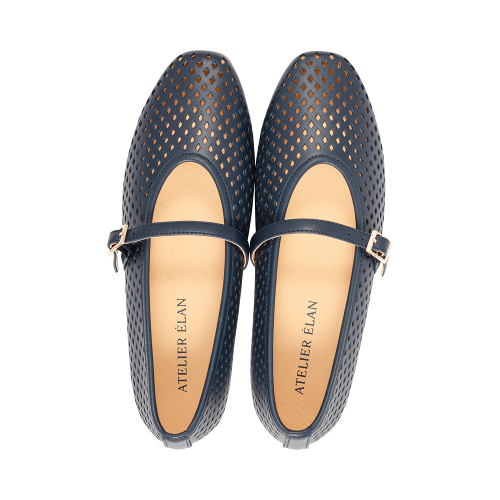 Simone Navy Leather S26