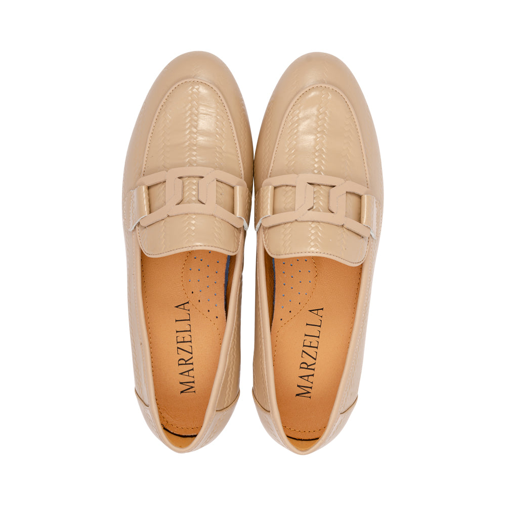 Snowdrop Nude Zigzag Embossed Leather S26