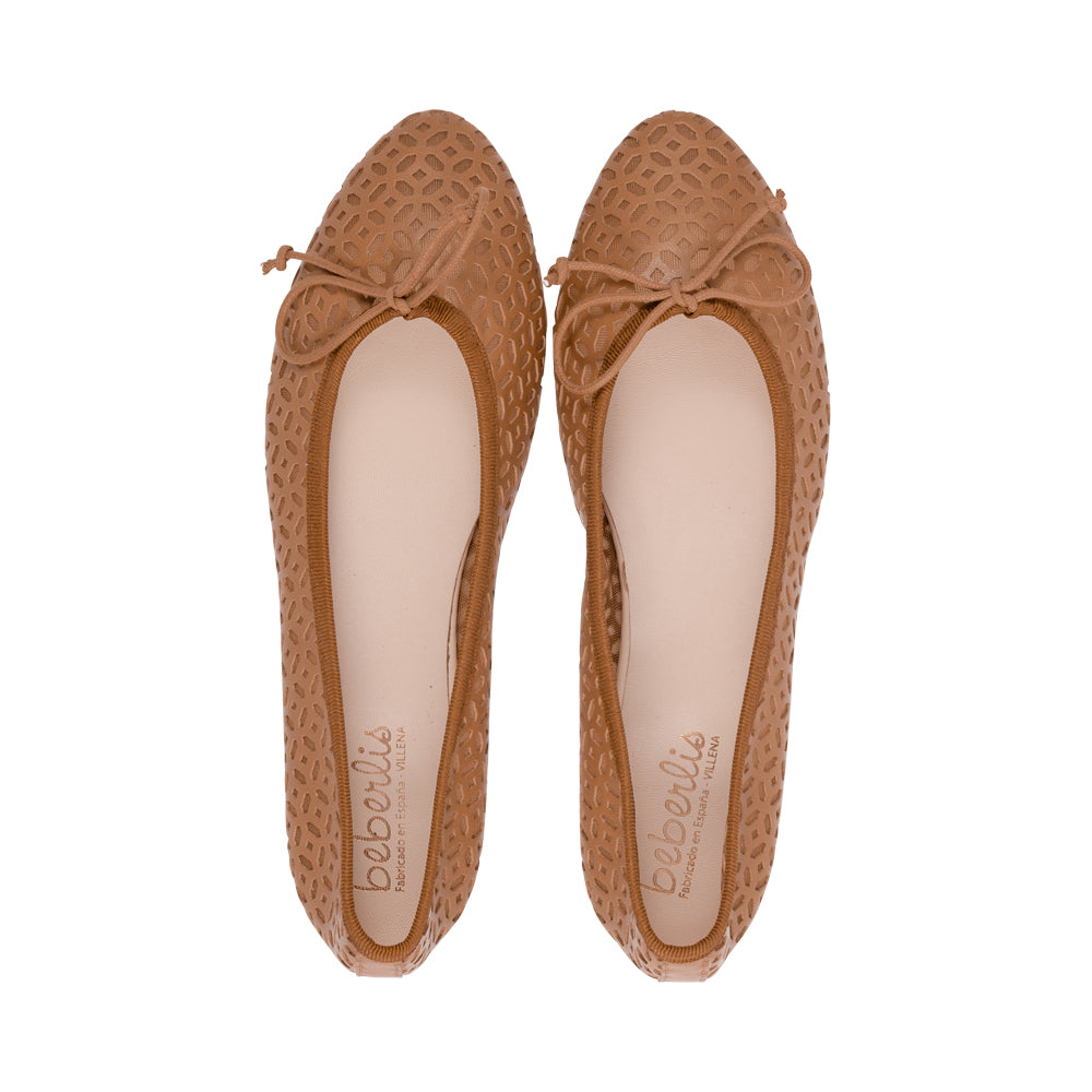 Thyme Caramel Laser Cut Leather S26