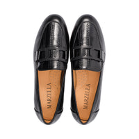 Trento Black Embossed Leather S25