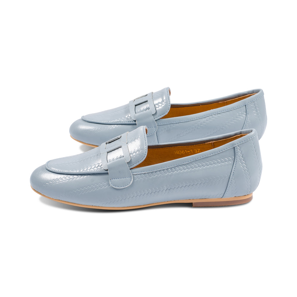 Trento Slate Blue Embossed Leather S25
