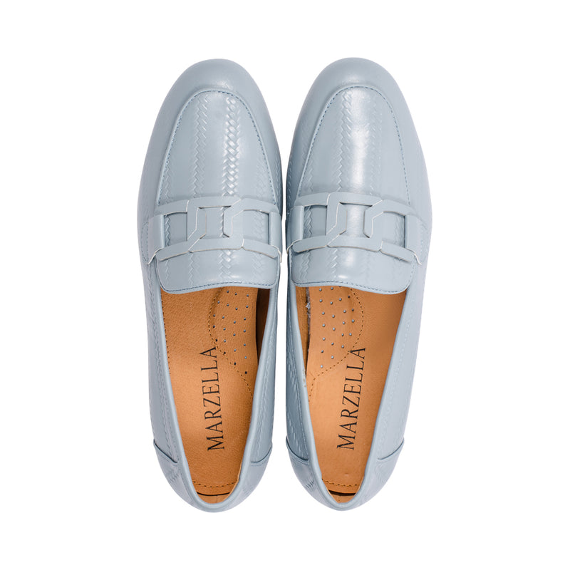 Trento Slate Blue Embossed Leather S25