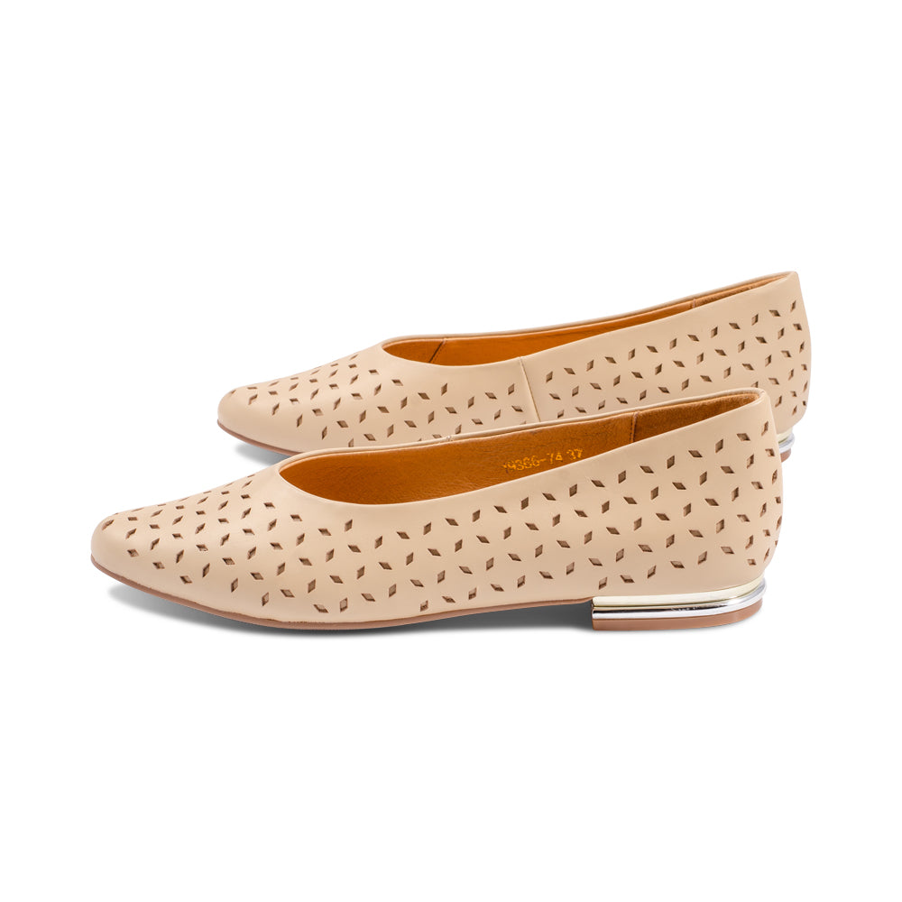 Turin Nude Perforated Leather S25