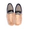Verbenia Black Leather / Black White Herringbone F23