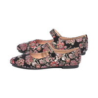 Yuma Black Suede / Red Flowers F26