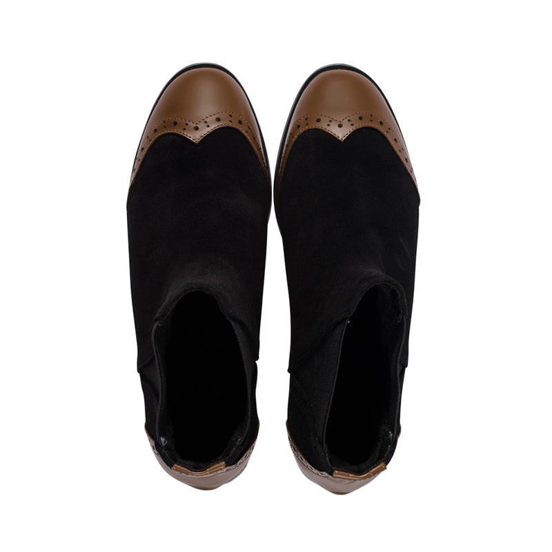 Zalma Black Suede / Chestnut Leather F24