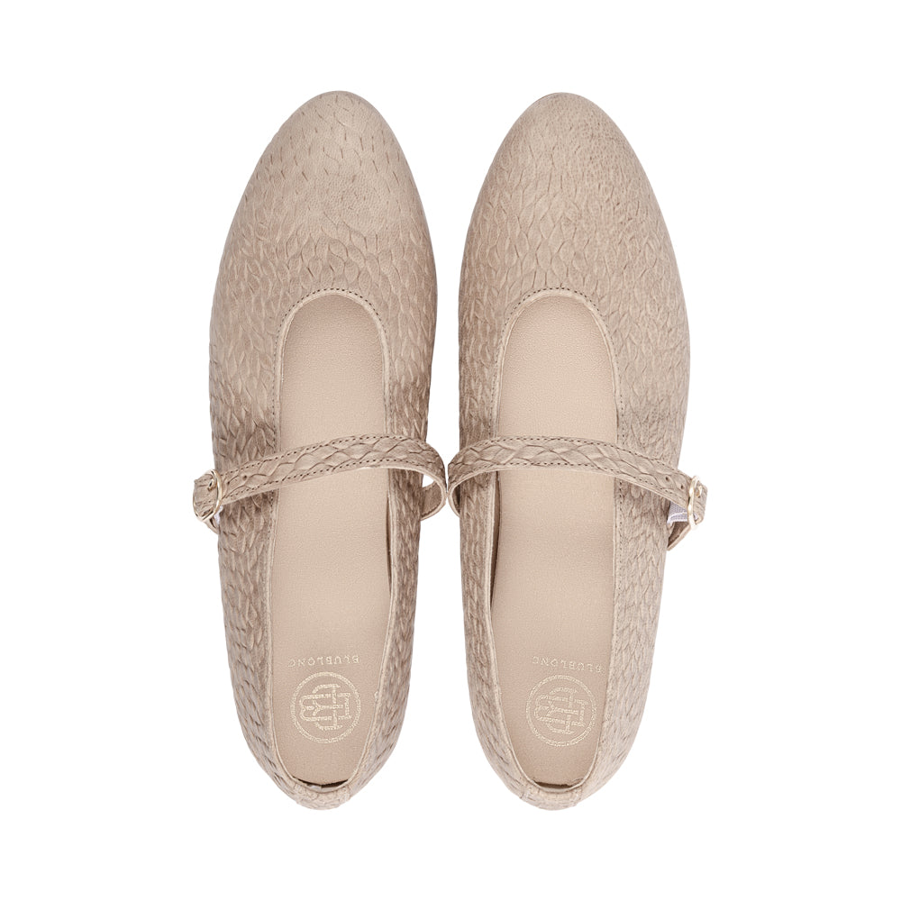 Becky Taupe Embossed Leather S26