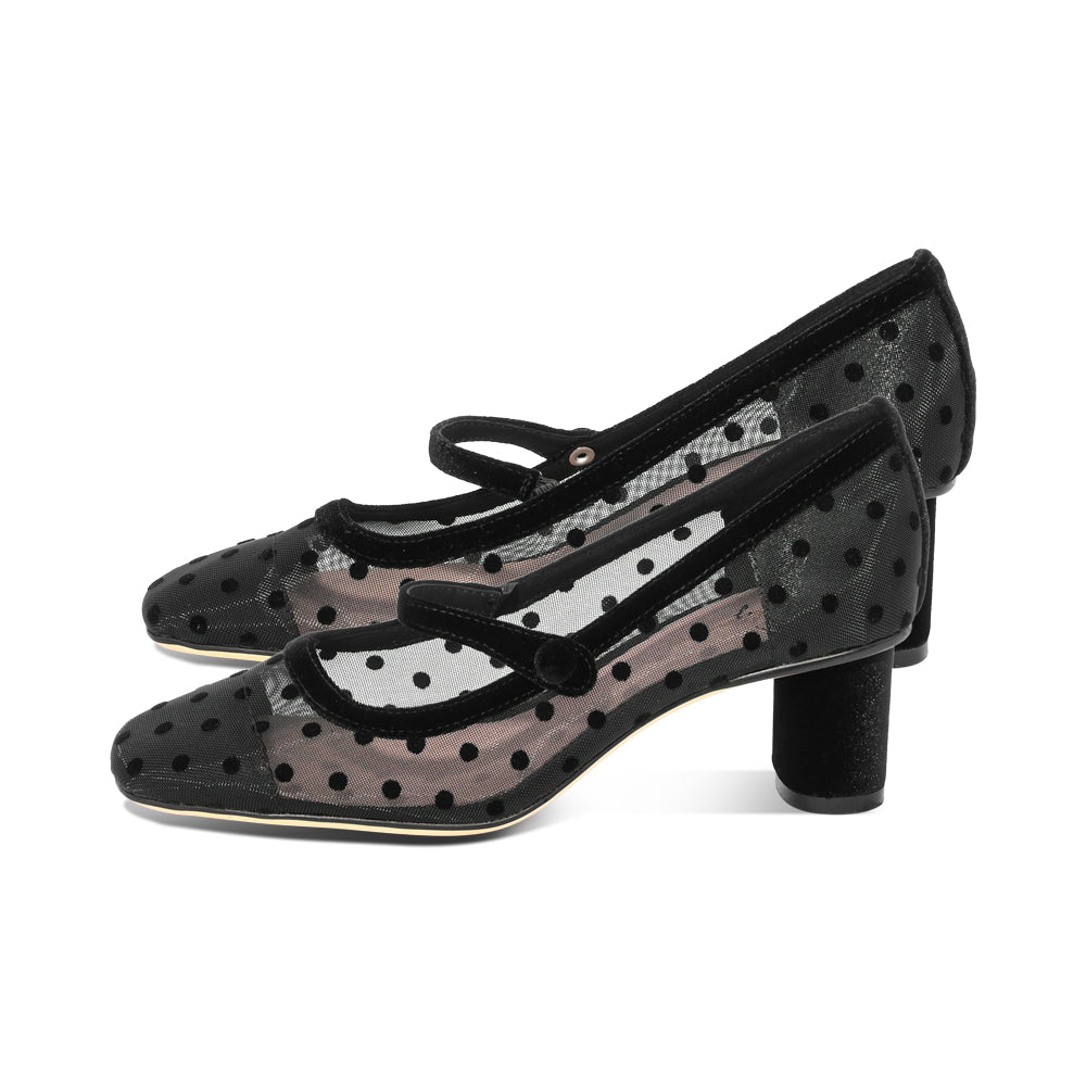 Brana Black Mesh Polka Dots PreOrder F26