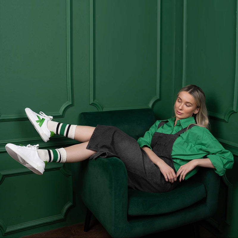 Courting White / Green Leather S25