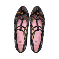 Duter Black Printed Metallic Suede F26