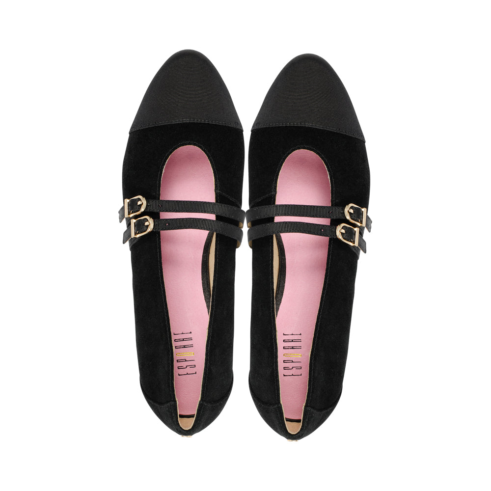 Lessy Black Suede / Grosgrain F26