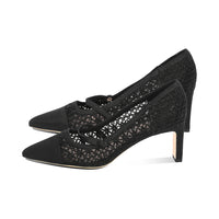 Nalla Black Embroidered Mesh / Grosgrain F26
