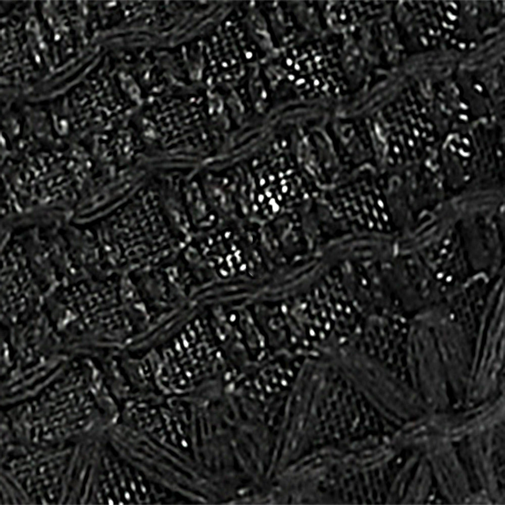 Nalla Black Embroidered Mesh / Grosgrain F26