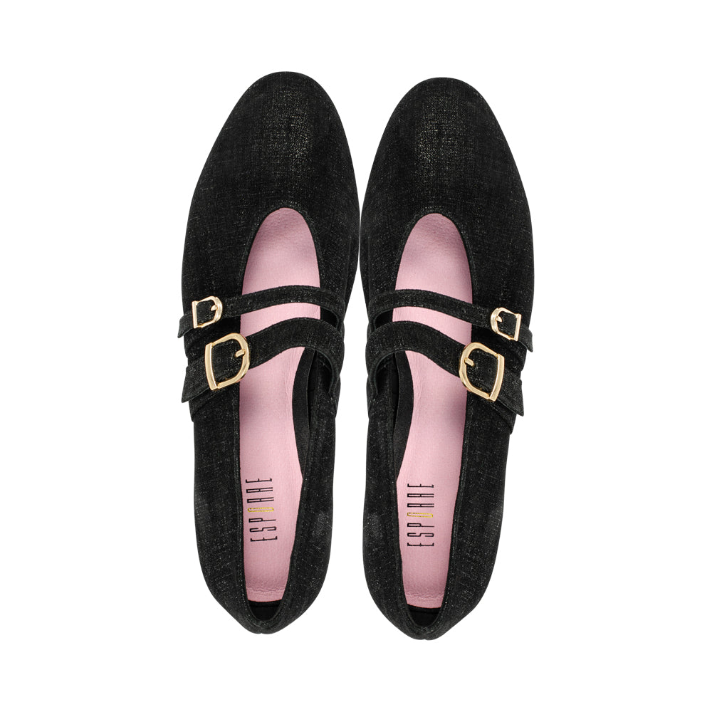 Panda Black Printed Suede F26