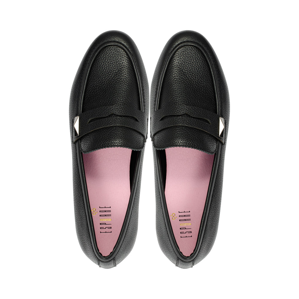 Pia Black Grainy Leather F26