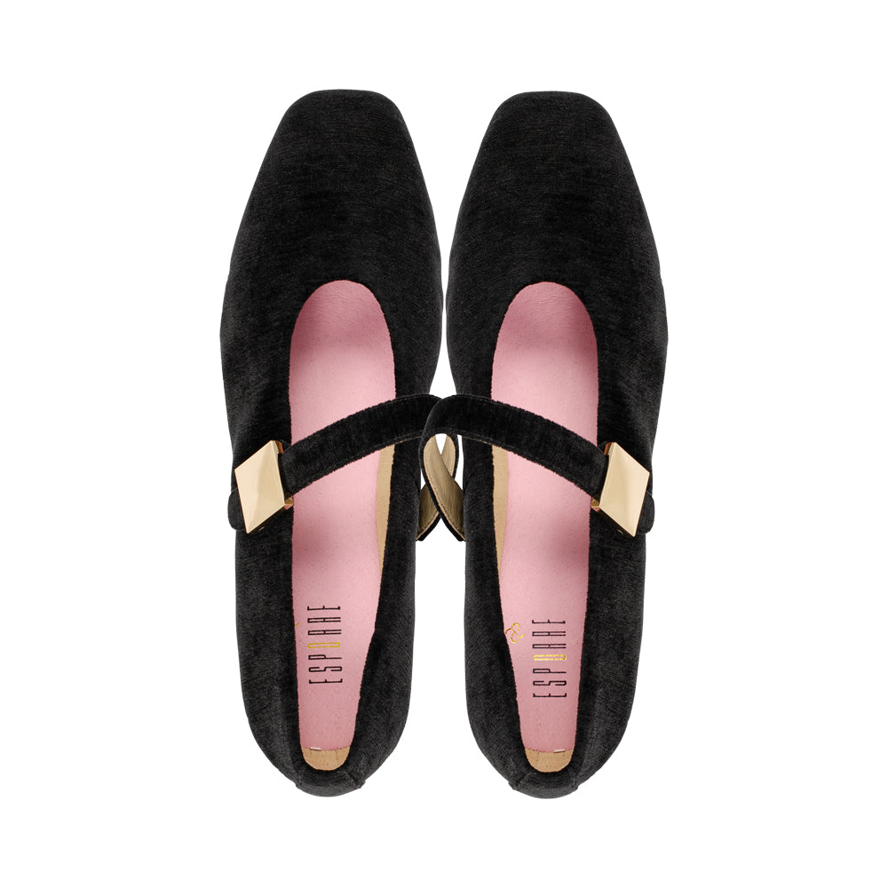 Risel Black Striped Velvet F26