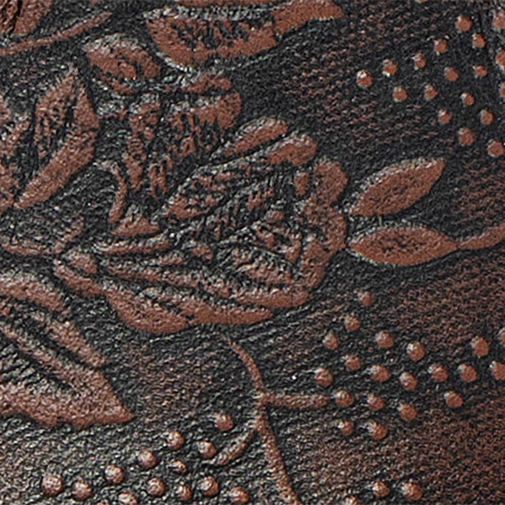 Riv Chocolate Embossed Leather F26